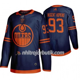 Män Ishockey Edmonton Oilers tröja Ryan Nugent-Hopkins 93 Adidas 2019-20 Blå Authentic